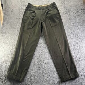 Faconnable by Albert Goldberg Pant Mens 36x34 Green Cotton Dress Straight Preppy